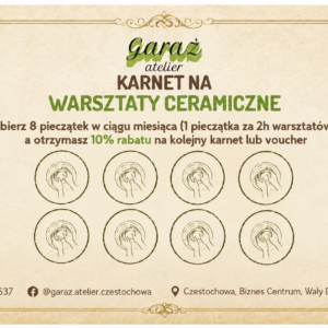 Karnet na warsztaty ceramiczne 8 pieczątek