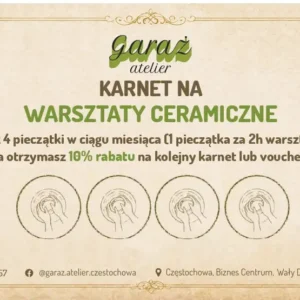 Karnet na warsztaty ceramiczne 4 pieczątki